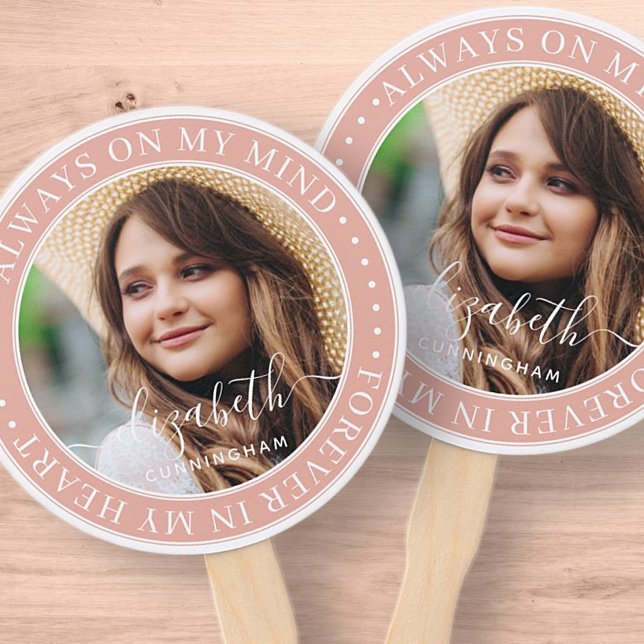 Memorial Always On My Mind Elegant Photo Hand Fan (Creator Uploaded)