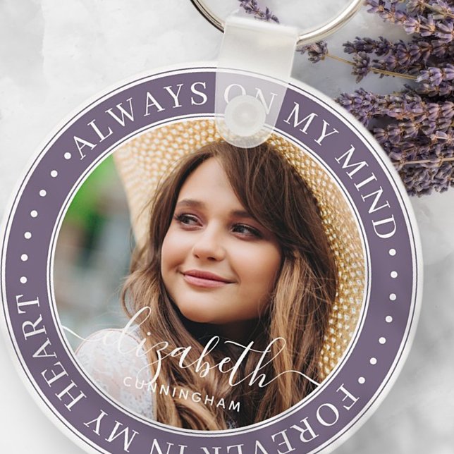 Memorial Always On My Mind Elegant Photo Key Ring (Creator Uploaded)