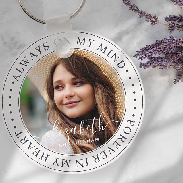 Memorial Always On My Mind Elegant Photo Key Ring (Creator Uploaded)