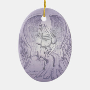 Memorial Angel Ceramic Ornament