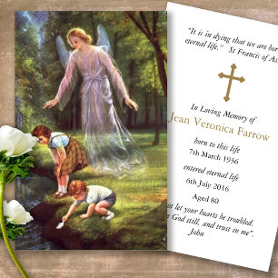 Memorial Angel Funeral Loss Prayer Sympathy Cards