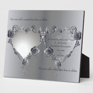 Memorial Anniversary Silvery Rose Heart Frame