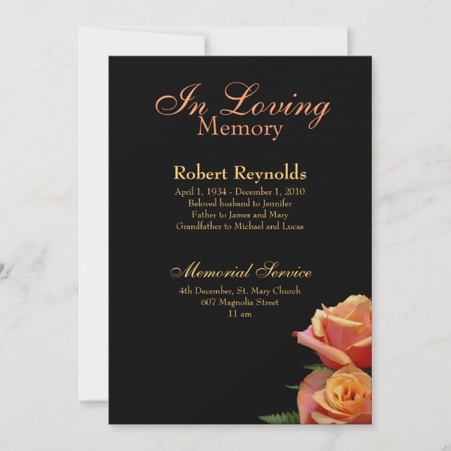 Memorial / Announcement (Front)