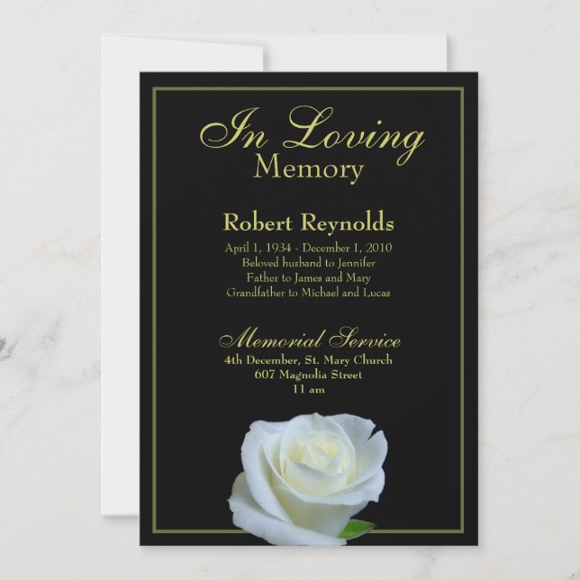 Memorial / Announcement (Front)