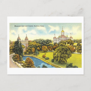 Memorial Arch and Capitol, Hartford, Connecticut Postcard