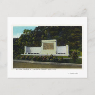 Memorial Bas Relief of the Compact Signing Postcard