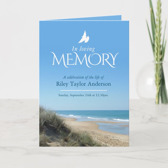 Memorial beach funeral celebration of life service program (Front)