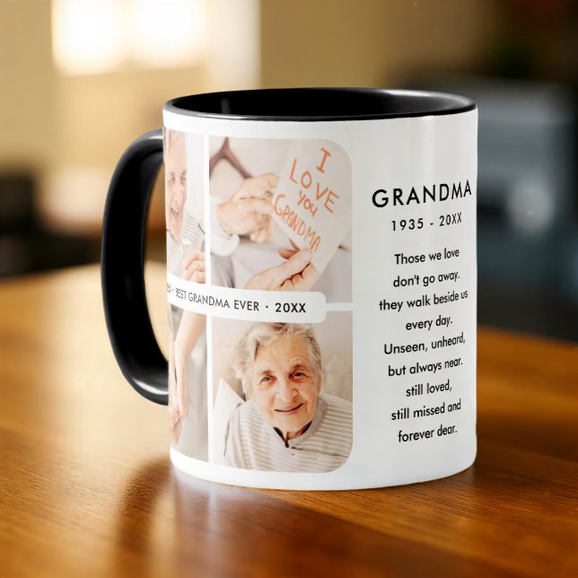 Memorial Best Grandma Ever Modern Photo Collage Mug (Creator Uploaded)