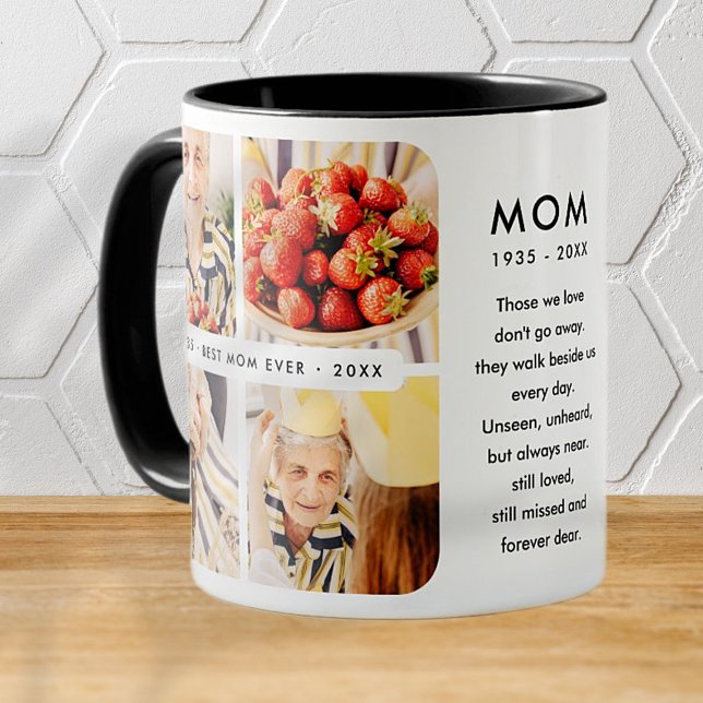 Memorial Best Mum Ever Modern Photo Collage Mug (Creator Uploaded)