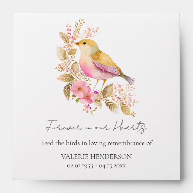 Memorial Bird Seeds Funeral Keepsake Envelope (Front)