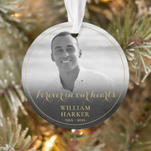 Memorial Black and White Photo Remembrance Ornament