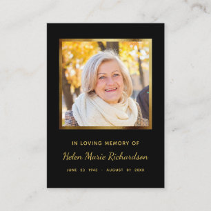 Memorial Black Funeral In memoriam Wake Card