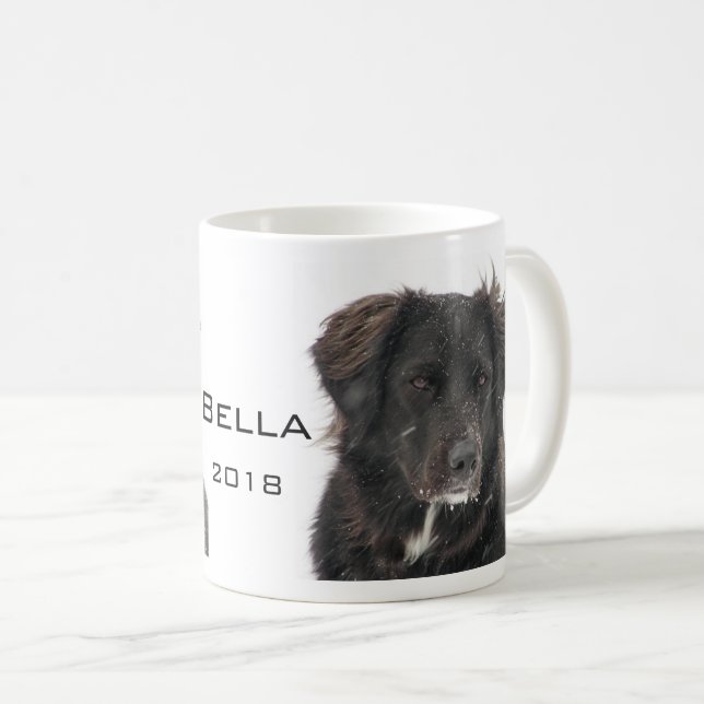 Memorial Black Lab Pet Dog Photo Name Year Coffee Mug (Front Right)