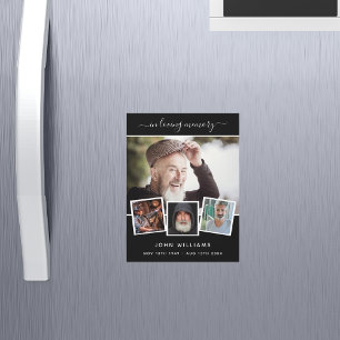 Memorial black photo collage magnet