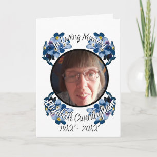 Memorial Blue Forget Me Not Floral Photo Program 