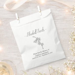 Memorial Bluebell Seed Funeral  Favour Bag