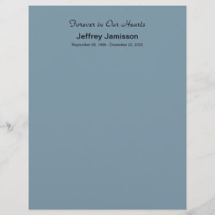 Memorial Book Filler Pages, Blue-Grey