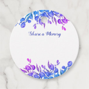 Memorial Botanical Foliage Share A Memory Funeral Favour Tags