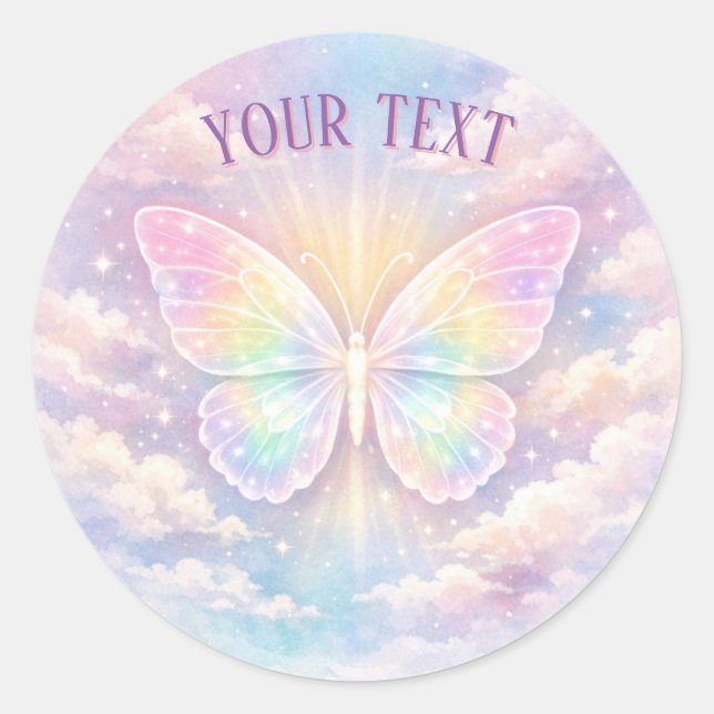 Memorial Butterfly Light Classic Round Sticker (Front)