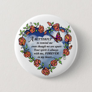 Memorial Butterfly Poem 6 Cm Round Badge