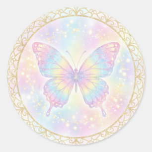 Memorial Butterfly Soft Circle Classic Round Sticker