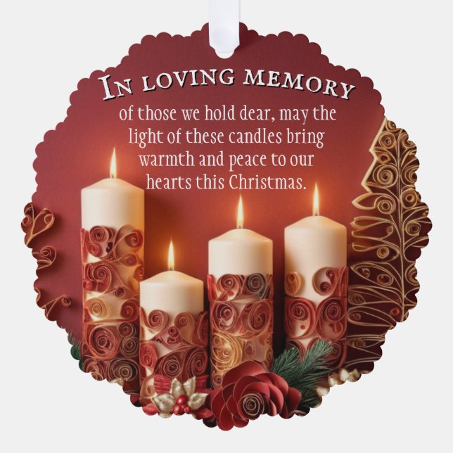 Memorial Candle Christmas Ornament (Front)