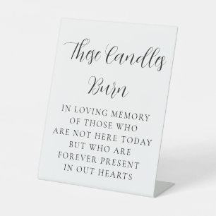 Memorial Candle Wedding Remembrance Pedestal Sign