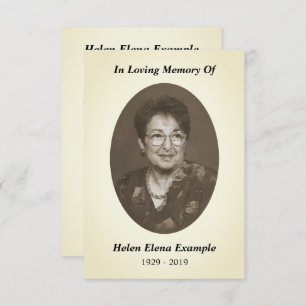 memorial card