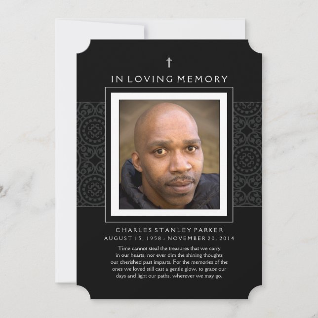 Memorial Card - Cross - Thank You Sympathy Back (Front)