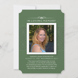 Memorial Card - Elegant Green - Poem of Life