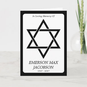 memorial card : elegant star of david