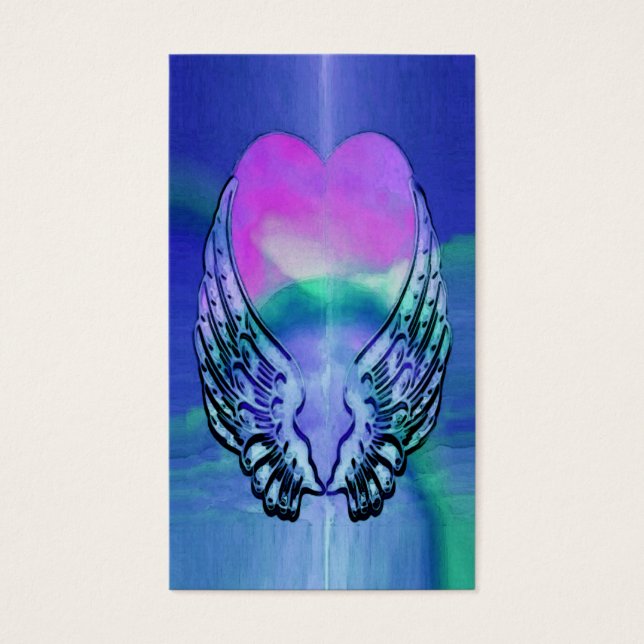 Memorial Card | Heart and Angel Wings (Front)