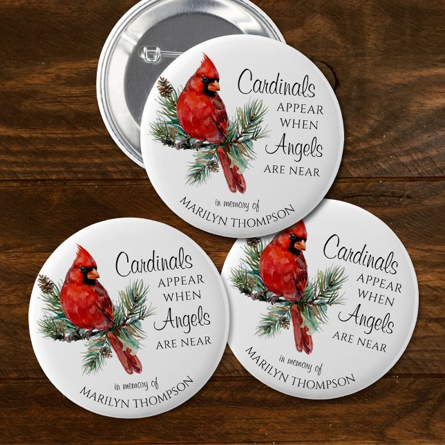 Memorial Cardinals Appear When Angels Are Near 6 Cm Round Badge (Creator Uploaded)