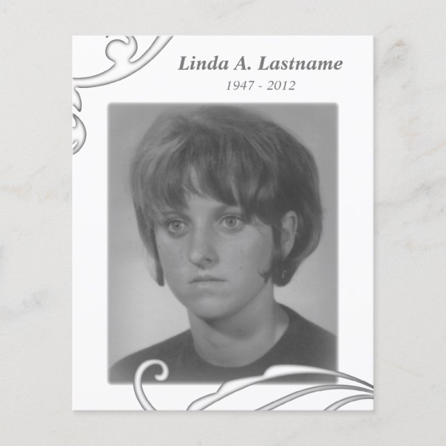 memorial cards white flourish (Front)