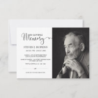Memorial Cards With Custom Photo Invitation