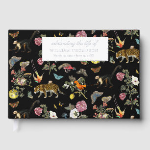 Memorial Celebrating Life Of Funeral Dark Animals Guest Book