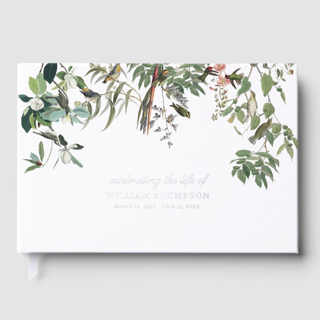 Memorial Celebrating Life Of Funeral Eucalyptus Guest Book (Front)