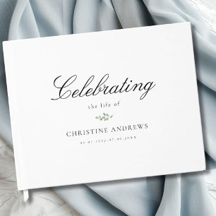  Memorial "Celebrating life of" White Eucalyptus Guest Book