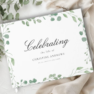  Memorial "Celebrating life of" White Eucalyptus Guest Book