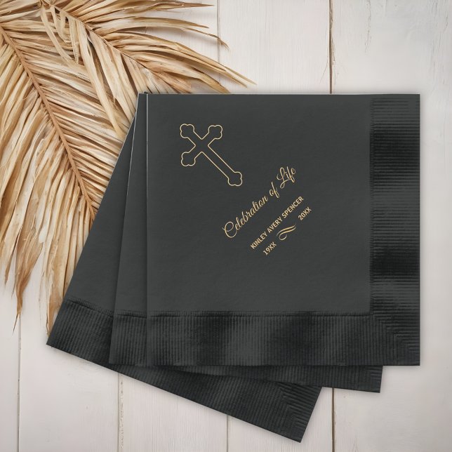 Memorial Celebration of Life  Foil Napkins (Creator Uploaded)
