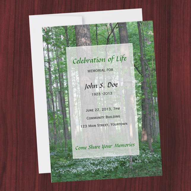 Memorial Celebration of Life Forest invitation (Creator Uploaded)