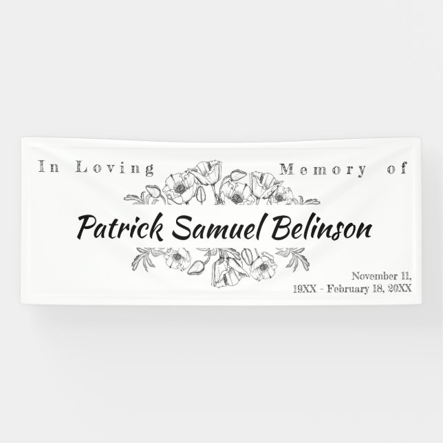 Memorial Celebration of life | In Loving Memory Ba Banner (Horizontal)