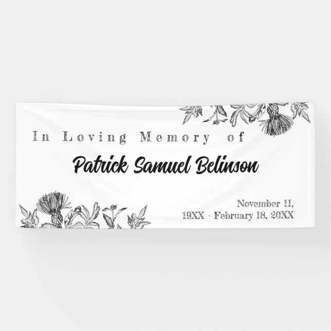 Memorial Celebration of life | In Loving Memory Banner (Horizontal)