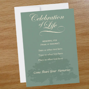 Memorial Celebration of Life Oak Sage invitatation Invitation