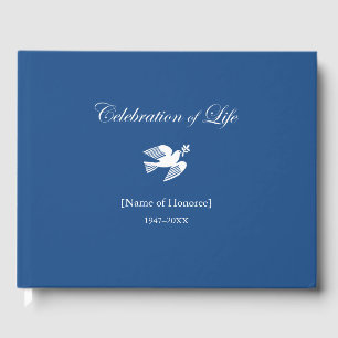 Memorial Celebration of Life Peace Dove Guest Book