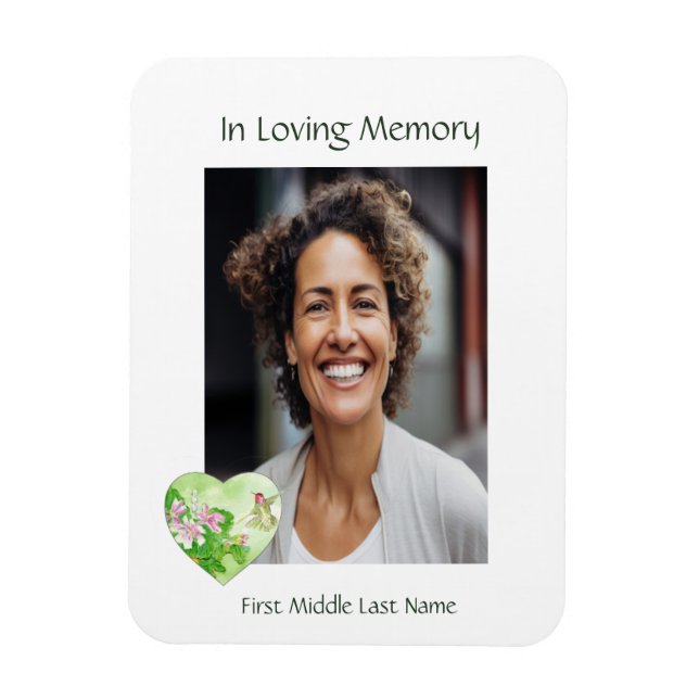Memorial, Celebration of Life, Service Hummingbird Magnet (Vertical)
