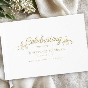  Memorial "Celebration of life" White Guest Book