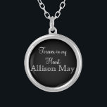 Memorial Charm for Wedding Bouquet in Black Silver Plated Necklace<br><div class="desc">Wedding Memorial Bouquet Charms. Remember those who cannot be with you on your special day with a memorial bridal charm. A lovely sentimental keepsake for the bride to carry in her bouquet. This charm has a black background with the phrase, "Forever in my Heart" and a place below for your...</div>