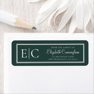 Memorial Classic Simple Monogram Return Address Label