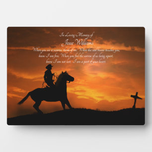Memorial Country Western Cowboy Plaque